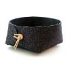 Large felt basket with leather ties