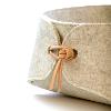Felt storage basket leather detail